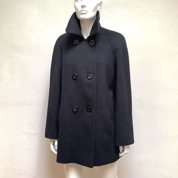 Vintage Alorna Forstmann Wool Blend Coat Double Breasted Peacoat - Picture 1 of 11